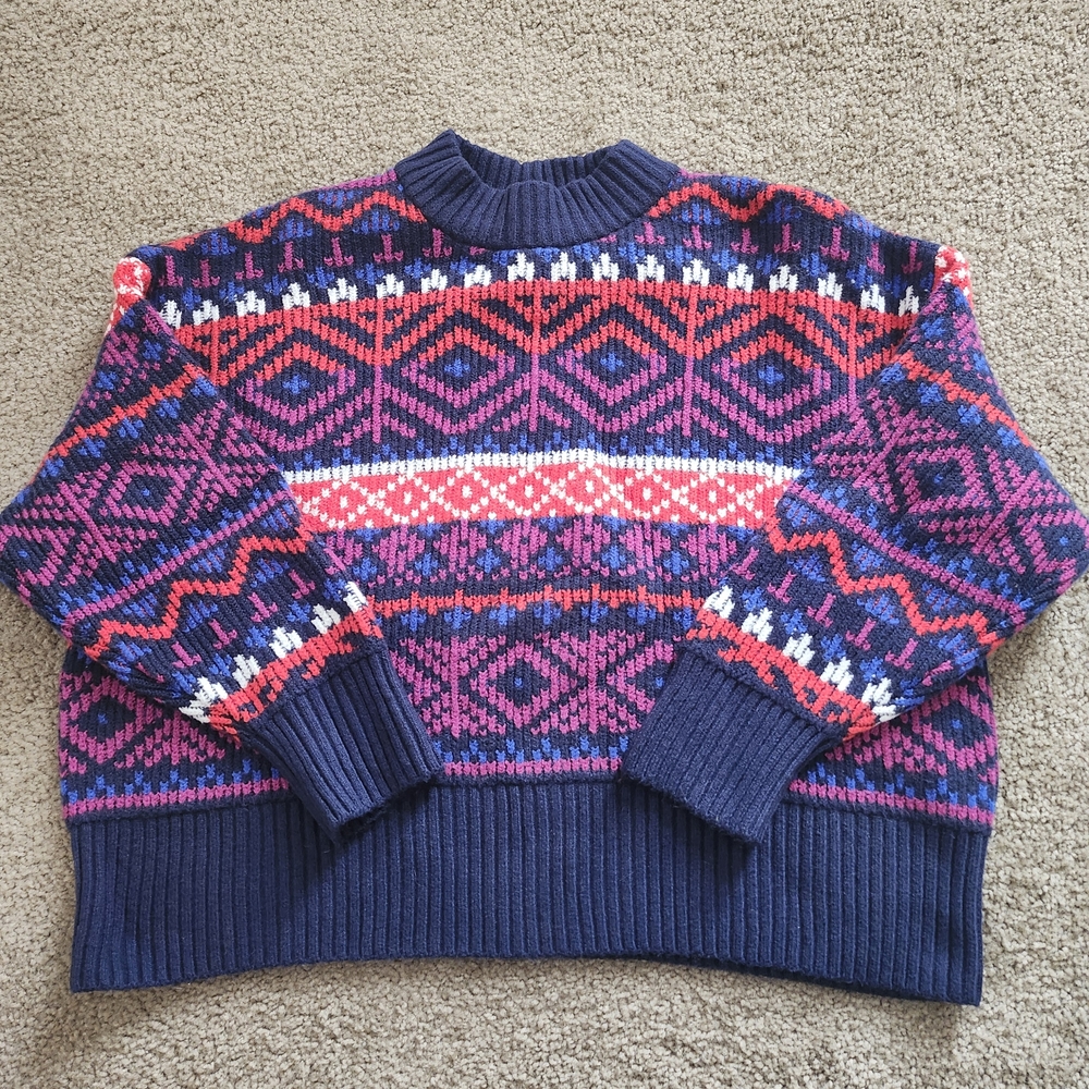 Old Navy SoSoft Mock-Neck Fair Isle Sweater Women's XL Cool